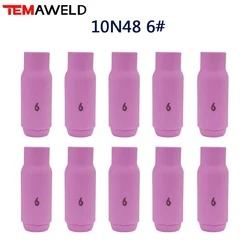 10PCS 10N48 #6 TIG Welding WP 17 WP-18 WP26 Torch Consumables Alumina Nozzle Ceramic Shield 3/8'' 10mm