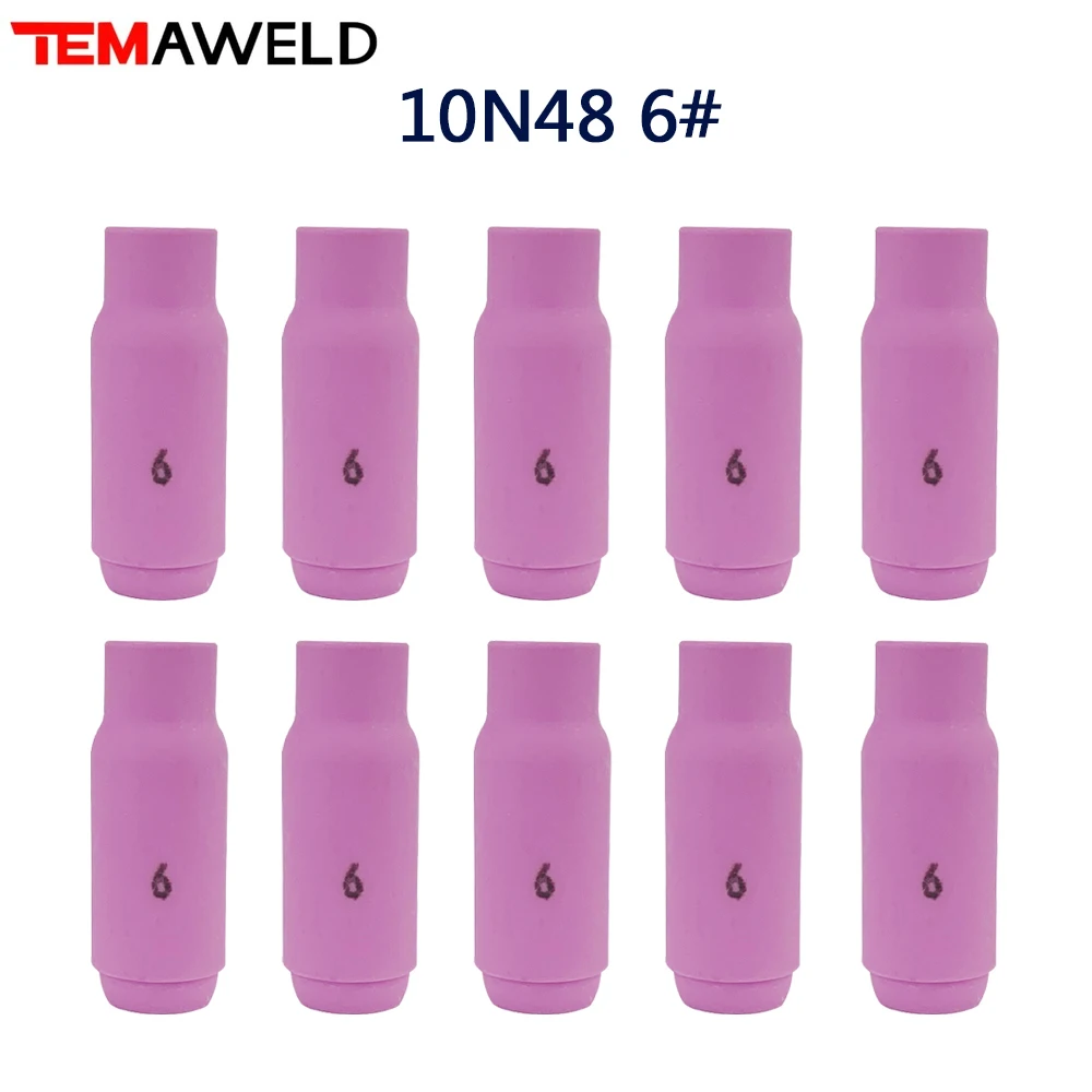 10PCS 10N48 #6 TIG Welding WP 17 WP-18 WP26 Torch Consumables Alumina Nozzle Ceramic Shield 3/8'' 10mm