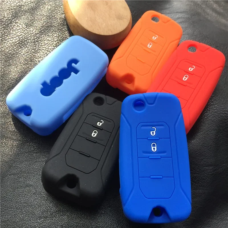 Silicone rubber car key cover case shell for jeep Compass Renegade Patriot Wrangler Liberty2 button 3 button key