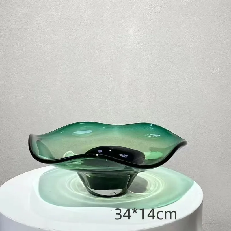 Modern simple glass ceramic fruit plate model house ins Internet celebrity light luxury Nordic homestay coffee table household t