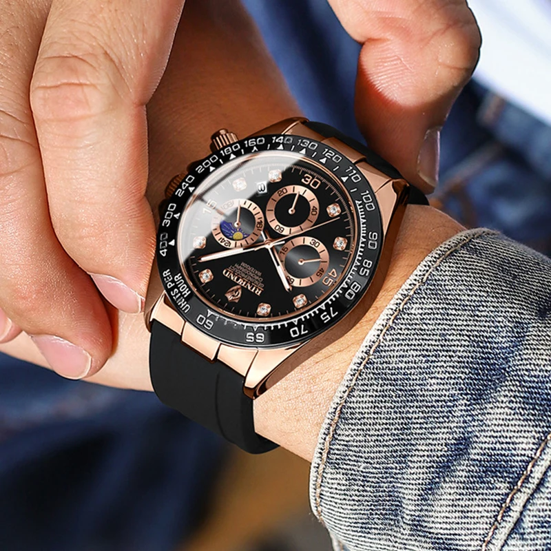 Men's Quartz Watch with Moon Phase