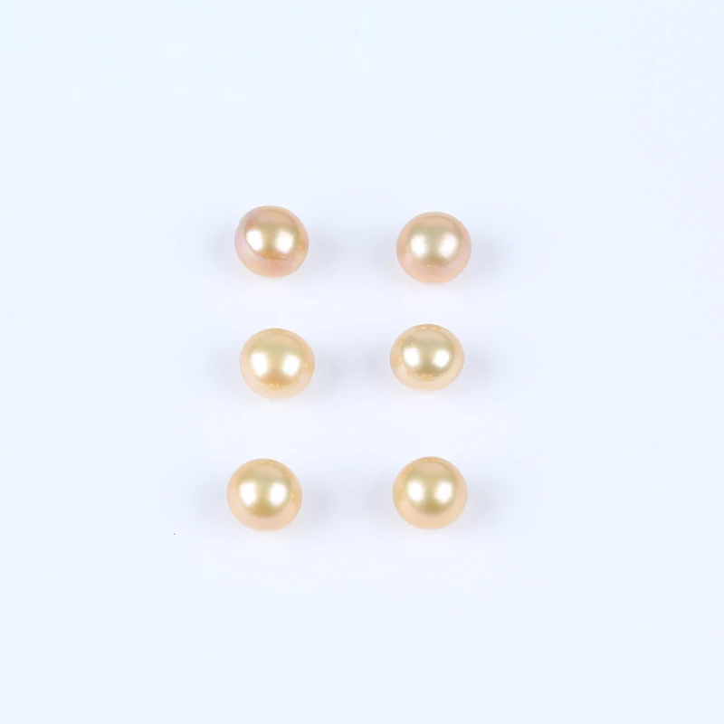 

2pcs 11-12mm Dye Gold Natural White color real loose beads Freshwater Round Edison Pearl Beads for Jewelry making