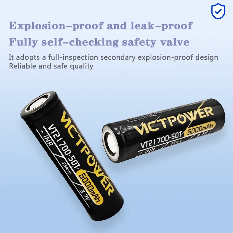 Victpower Super Long-Lasting 4 Type Batteries: 18650 25P,18650 30T,21700 58E,21700 5T, Button - Ideal for Toys, Remotes, Clocks