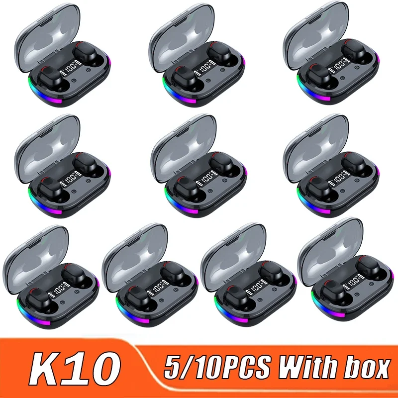 K10 Bluetooth Earphones Smart Headphones Wireless Headset Mini Earbuds Wholesale Sport TWS Suit Bluetooth Watch Phone PK F9-5C