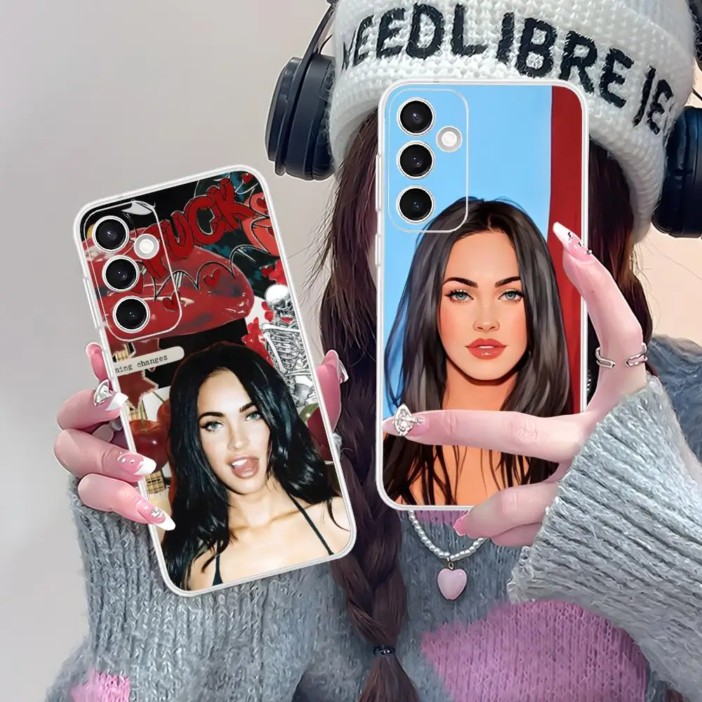 Megan Fox Mobile Phone Case for Samsung Galaxy S25 S24 S23 S22 S21Plus FE Ultra Clear Colorful Cover Cellphones Luxury