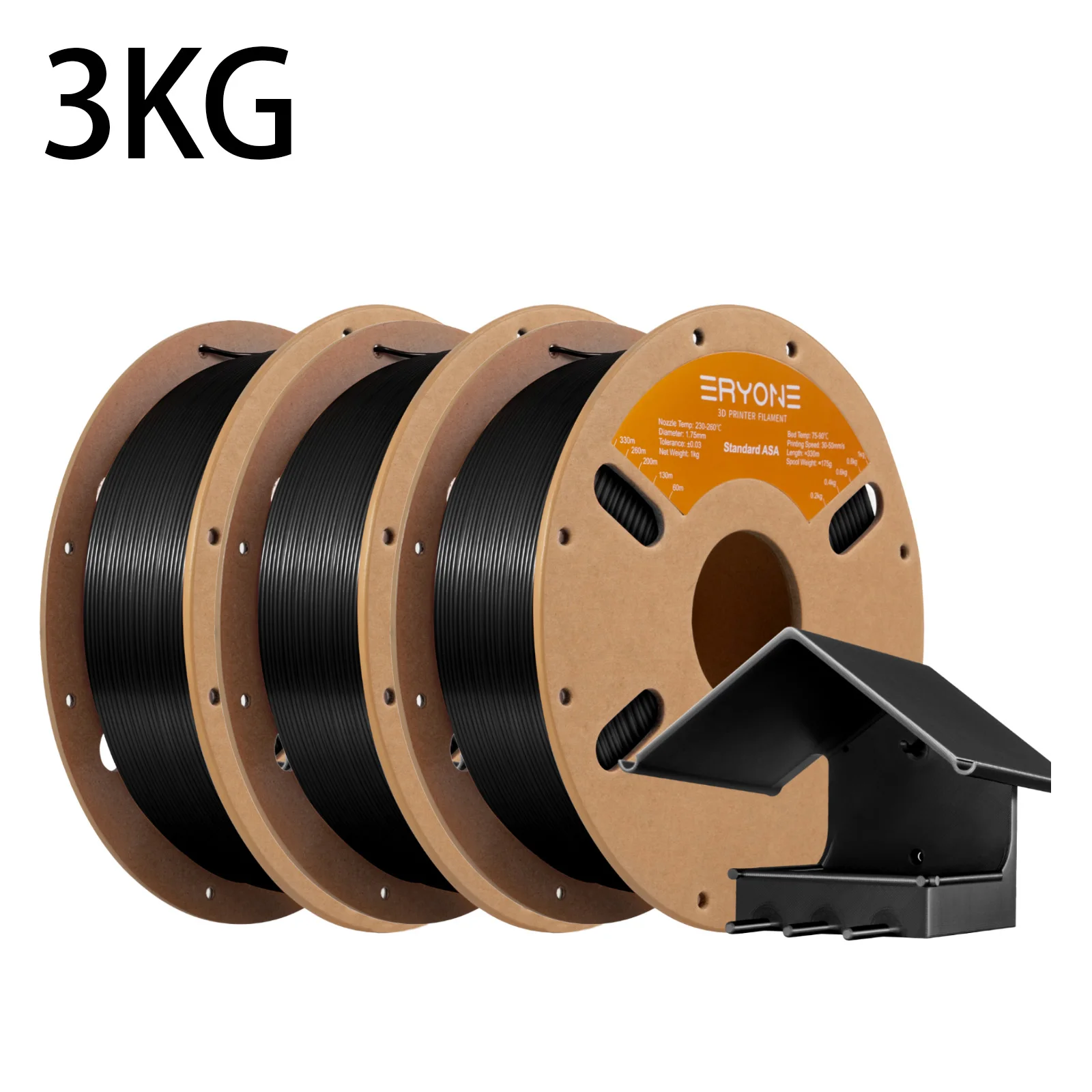 Eryone 3KG ASA & HS-ASA Filament 1.75mm, Dimensional Accuracy +/-0.03mm, Heat & UV Resistant, 1kg Spool for FDM Value Pack