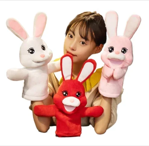 New arrival Animal Hand Puppet Rabbit Hand Puppet Telling Story Doll Toy Rabbit Glove Puppets Learning Aid Toys