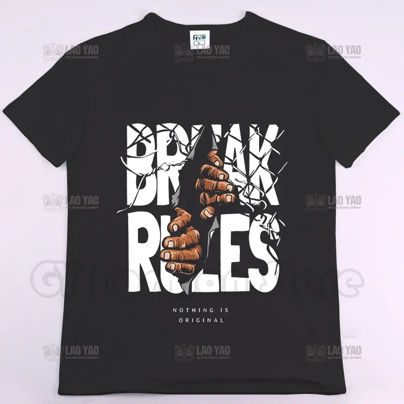 Break Rules Hot Selling Summer Printed T-shirt Unisex Street Wear Casual Men Women  Shirts Fashion ops  Oversized  Shirt