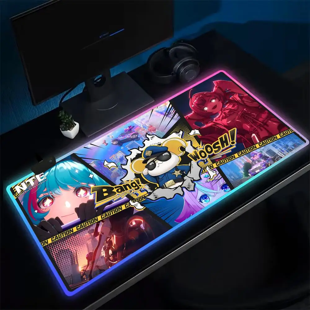 

Neverness to everness Mouse Pad Anime Gaming Mouse Pad LED Table Pads Backlit Rubber Desktop XXL RGB Desk Mats