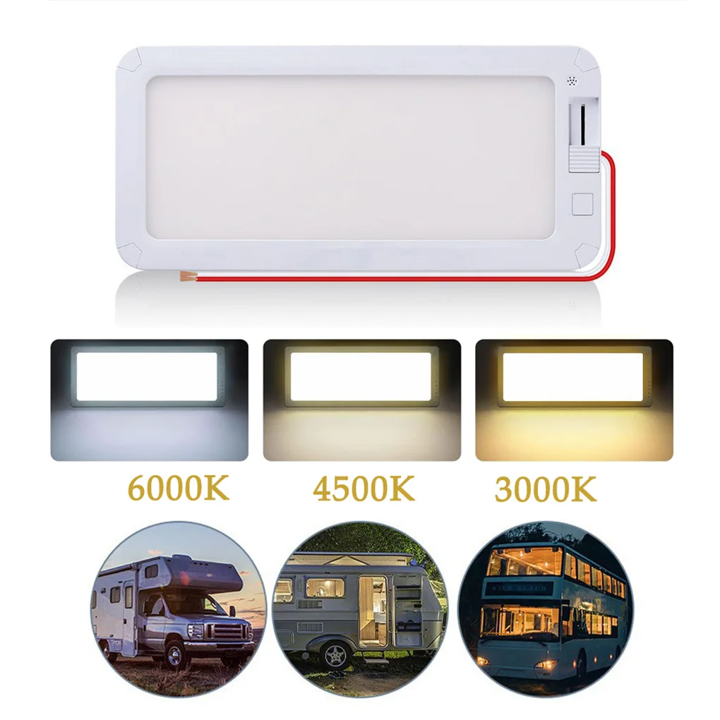 Luce interna per camper 96LED Illuminazione interna dimmerabile a 3 colori 12V-30V Luce a soffitto per camper Camion camper Caravan