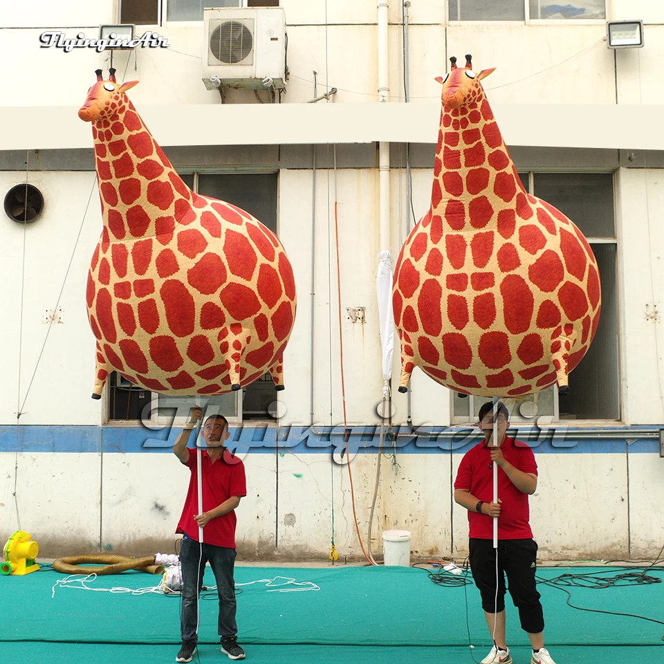 2m/3m Holding Parade Animal Balloon Wallking Inflatable Giraffe, Leopard, Zebra, Flamingo, Crocodile Puppet