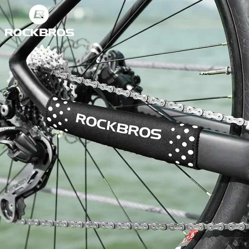 Protetor de Quadro de Bicicleta ROCKBROS Ultraleve para MTB, Protetor de Corrente e Garfo Traseiro, Capa de Corrente para Ciclismo, Preto