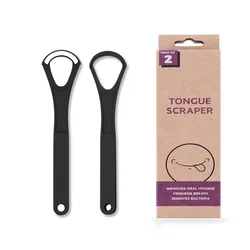 Raspador de lengua de acero inoxidable, placa de lengua para eliminar el mal aliento, cepillo limpiador de recubrimiento de lengua, herramienta de cuidado bucal, 2 unids/lote por caja