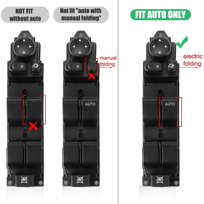 Direct Replacement Driver Side Master Power Window Control Switch UK Version For Mazda 2 DE Mazda 6 GH 2008‑2012 Door Electrical