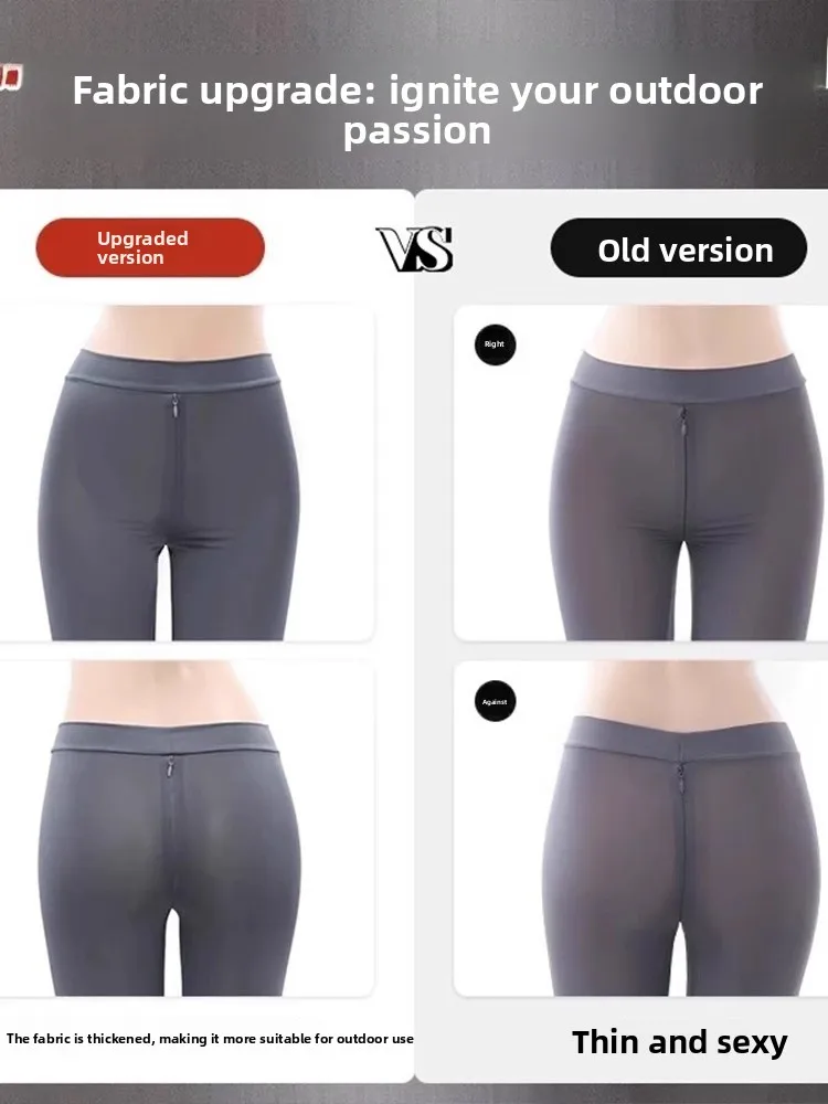 Outdoor yogabroek Dames sexy strakke sportbroek Paar auto datum basislaag broek midden rits ontwerp Casual lange broek