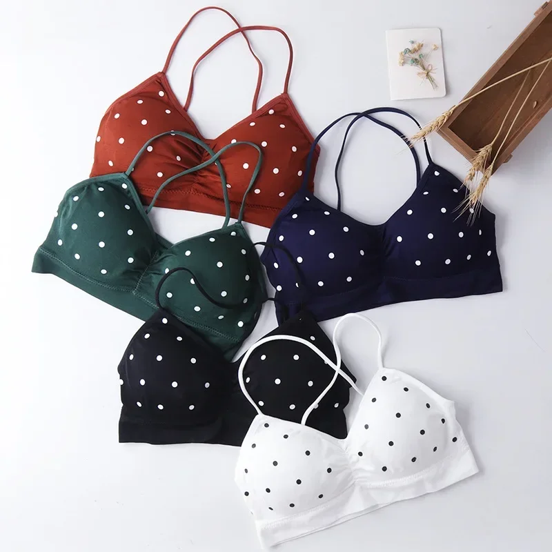 

Women's Bra Push Up Bra Sports Bra For Women Seamless Sexy Lingerie Female Polka Dot Soft Fashion Underwear Women's Tube Top