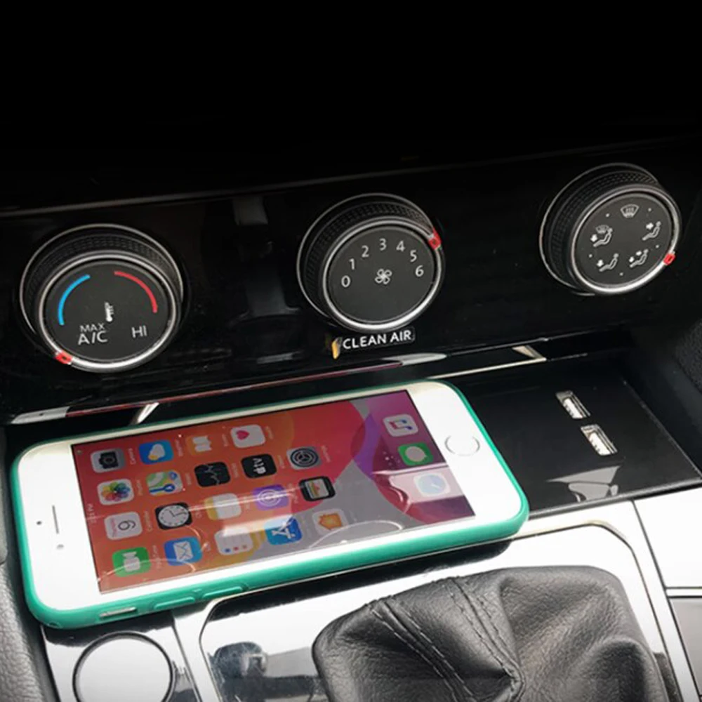 Suporte de celular com carregador para Volkswagen Passat B8 CC Arteon, placa de carregamento sem fio, suporte móvel para celular, carregamento rápido,