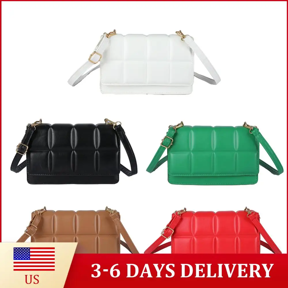

Women Chocolate Square PU Flap Shoulder Bag Small Messenger Crossbody Handbags