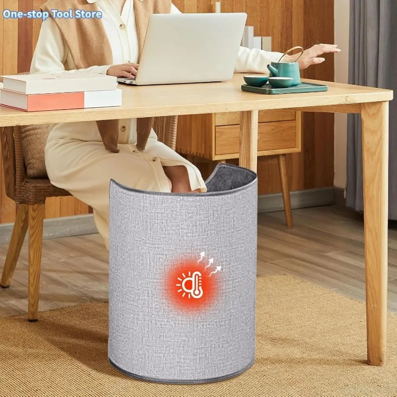 Chauffe-jambes pliable silencieux Pro-chauffe-pieds électrique sous le bureau avec thermostat et arrêt automatique pour minuterie de bureau et de maison