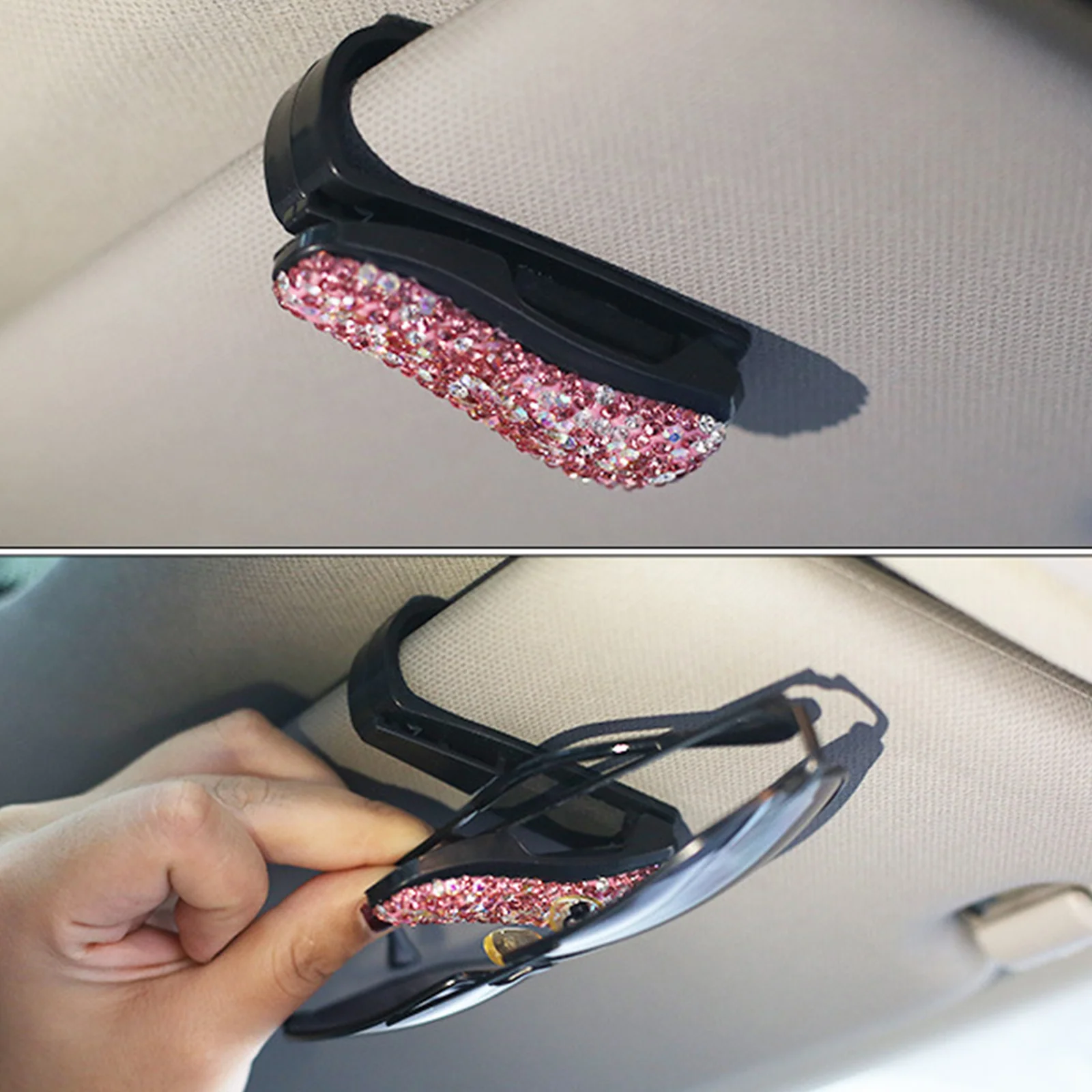 

2Pcs Car Sun Visor Glasses Clips Organizer for Sunglasses Eyeglasses No Scratch Flat Wide Design Car Glasses Holders