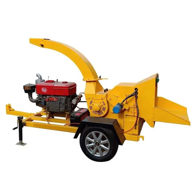 32HP/102HP China-made hydraulic motor diesel engine wood shredder CE EPA Forestry Wood Chip Crusher