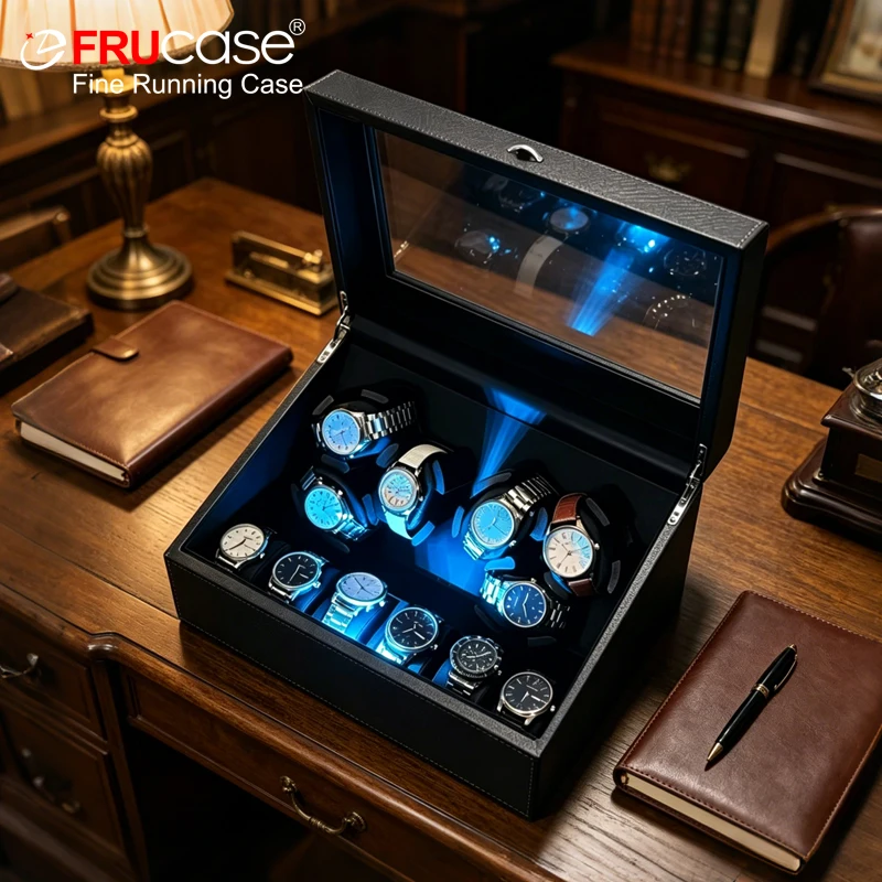 

FRUCASE PU Watch Winder для автоматических часов, автоматическое заводное устройство 6 часов