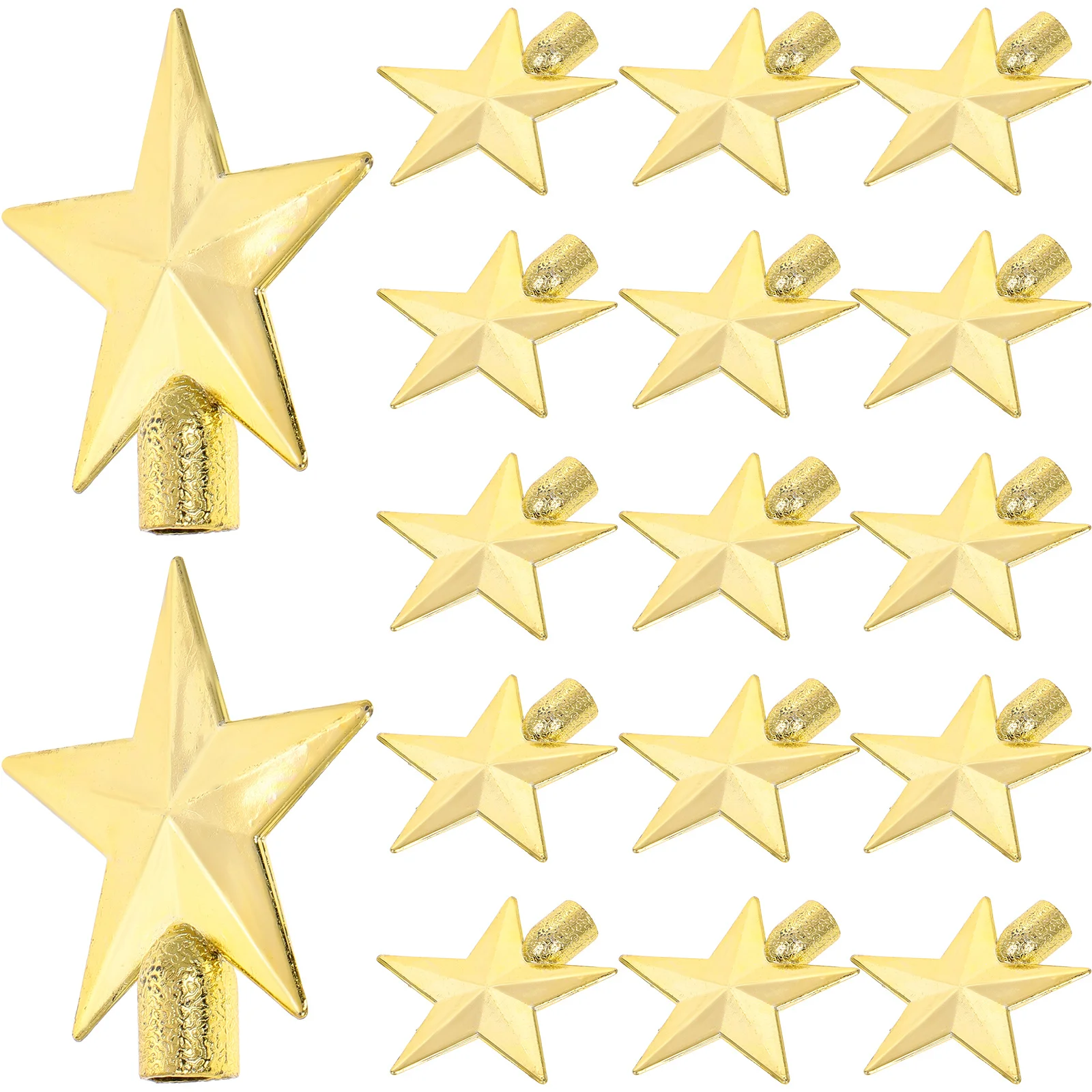 

20Pcs Tree Topper Star Decoration Glitter Gold 6Cm Five Pointed Metal Hollow Design for Christmas Tree Ornament Festival Home