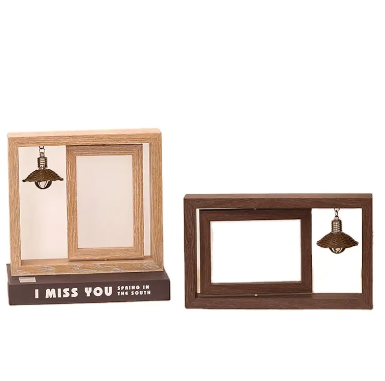 

Creative Double Sided Rotating 6/7-Inch Picture Display Pet Commemorative Gift Wooden Photo Frame
