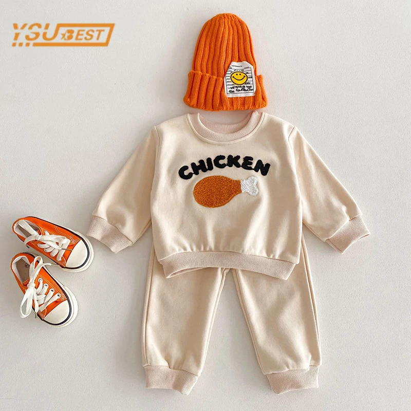 

Infant Kids Baby Girls Boys Long Sleeve Letter Printing T-shirt + Pants Clothing Sets Spring Baby Tracksuit Clothes Suit