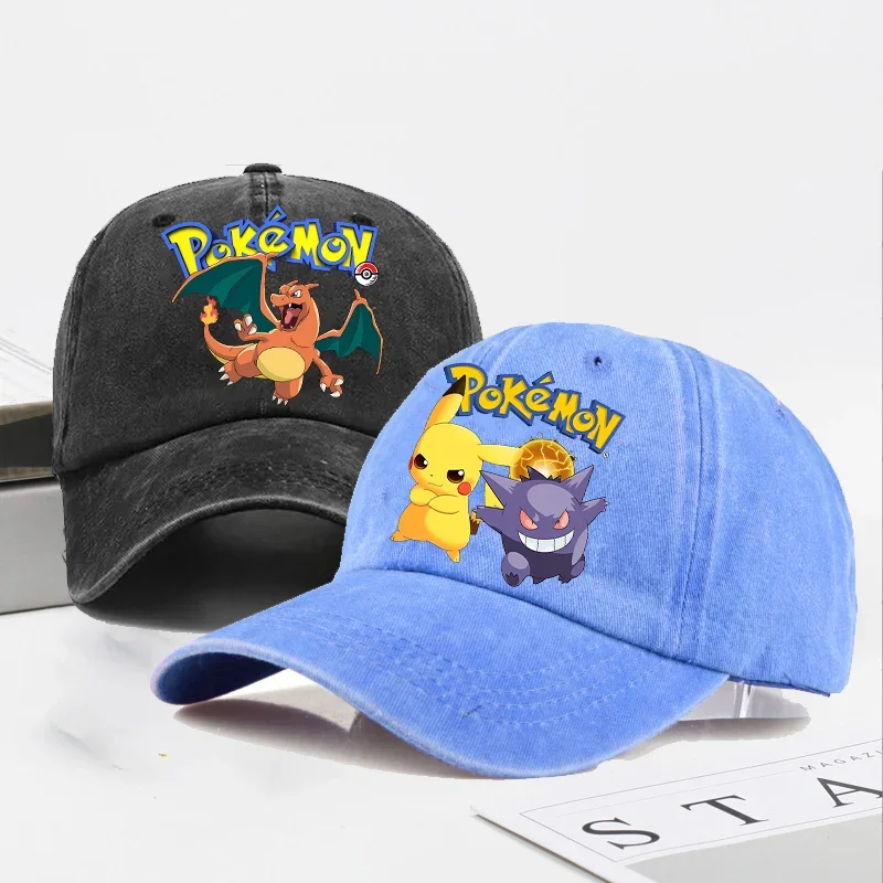 Бейсбольные-кепки-с-покемонами-Пикачу-Каваи-аниме-фигурки-солнцезащитные-шляпы-летняя-уличная-шляпа-от-солнца-для-родителей-и-детей-модная-кепка-с-утиным-языком-подарок