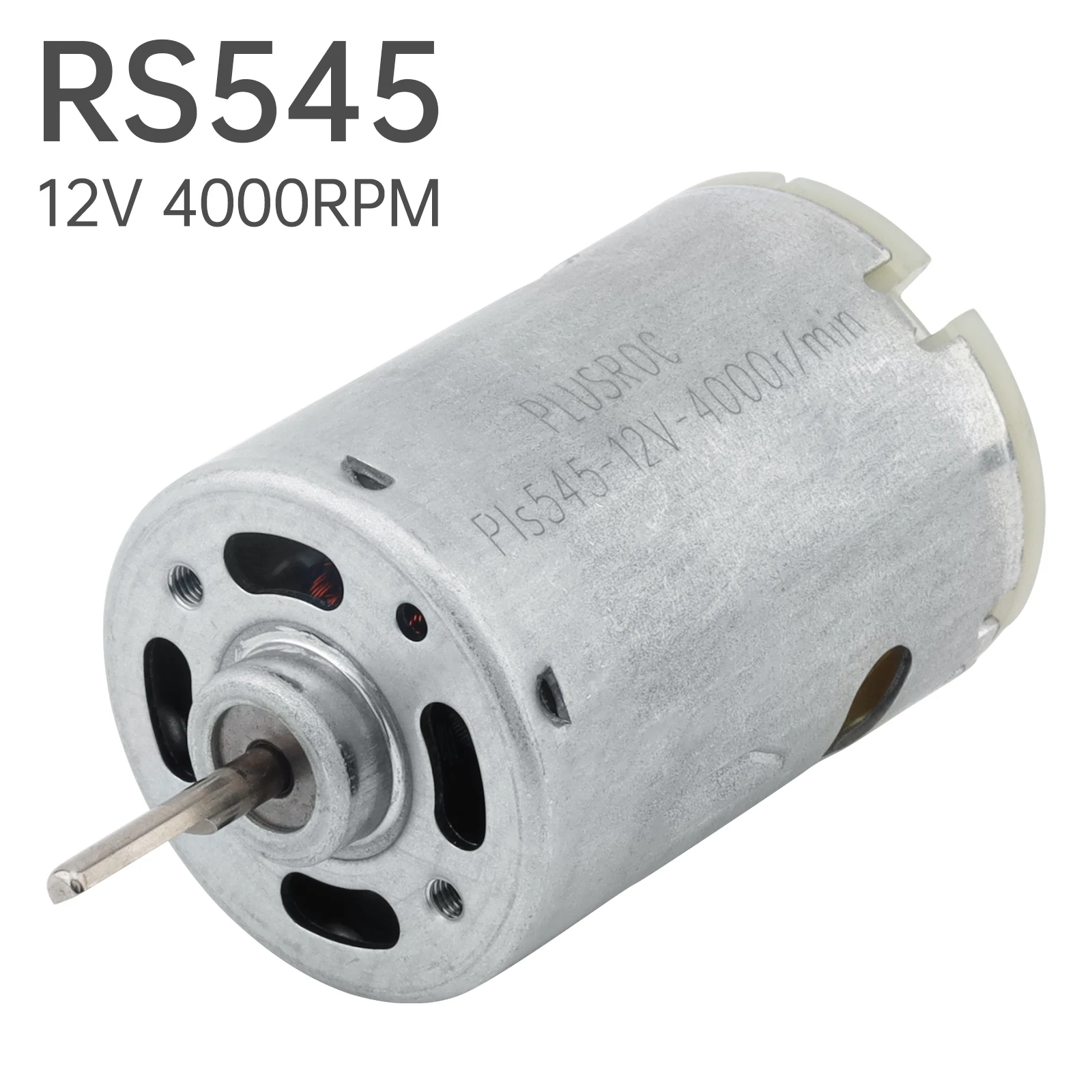 Motor de Corriente Continua RS545 de 4000 RPM y 12 V con Eje en D, Micromotor para Ventiladores Eléctricos, Motor Eléctrico de Corriente Continua Universal RS545 con Eje en D