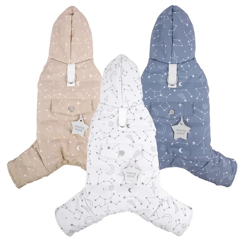 Four-legged Dog Clothes Warm Can Traction Outside Pocket Winter Clothes Teddy By Bear Small Dog Cotton Clothing Pet Supplies