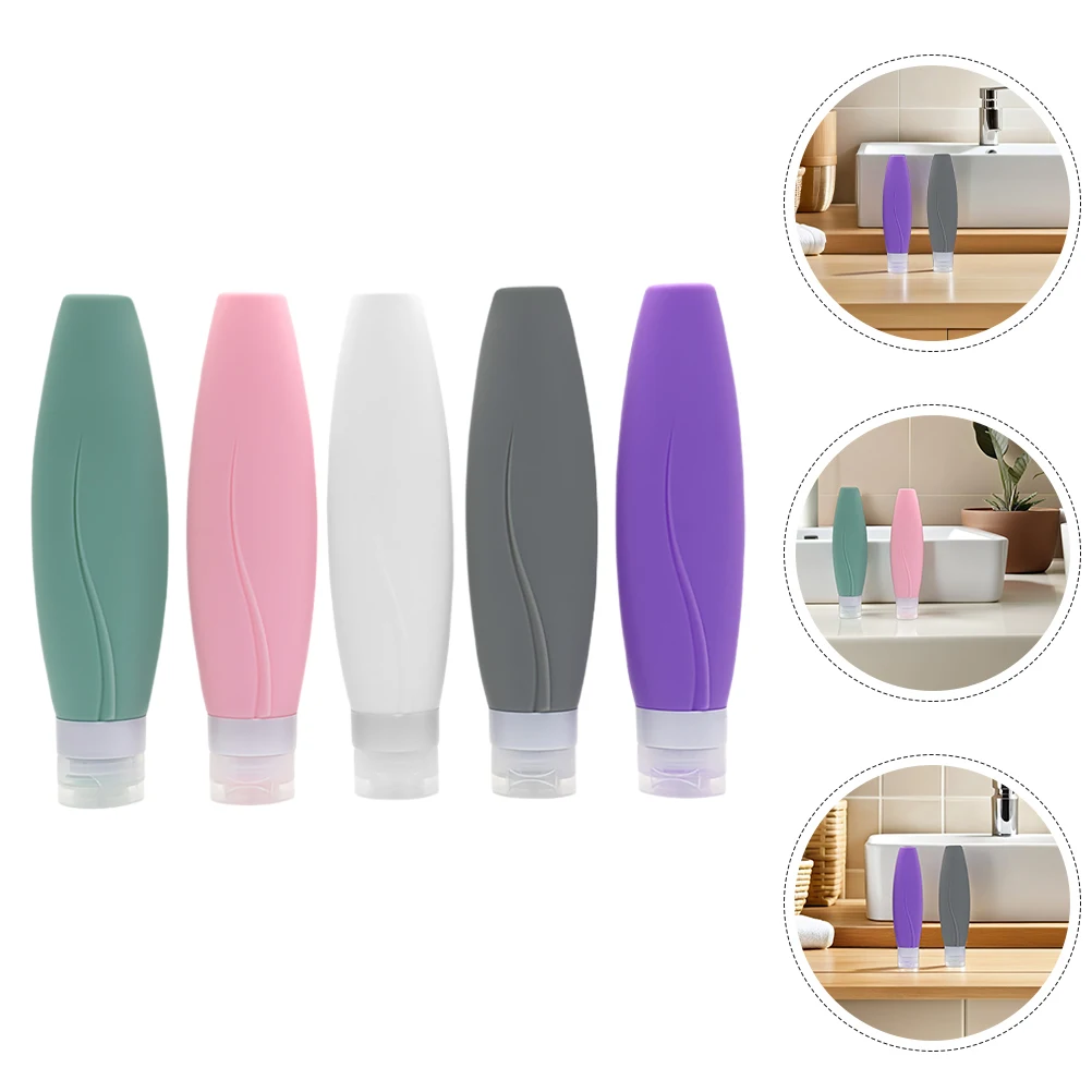 5 個 150 ミリリットルシリコントラベルボトル漏れ防止詰め替えトイレタリー容器シャンプーコンディショナーローションポータブル