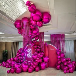 20/10/5Pcs 4D Round Foil Balloons 10/18/22inch Metal Rose Gold Silver 4D Foil Balloons Helium Air Globos Birthday Wedding Decor