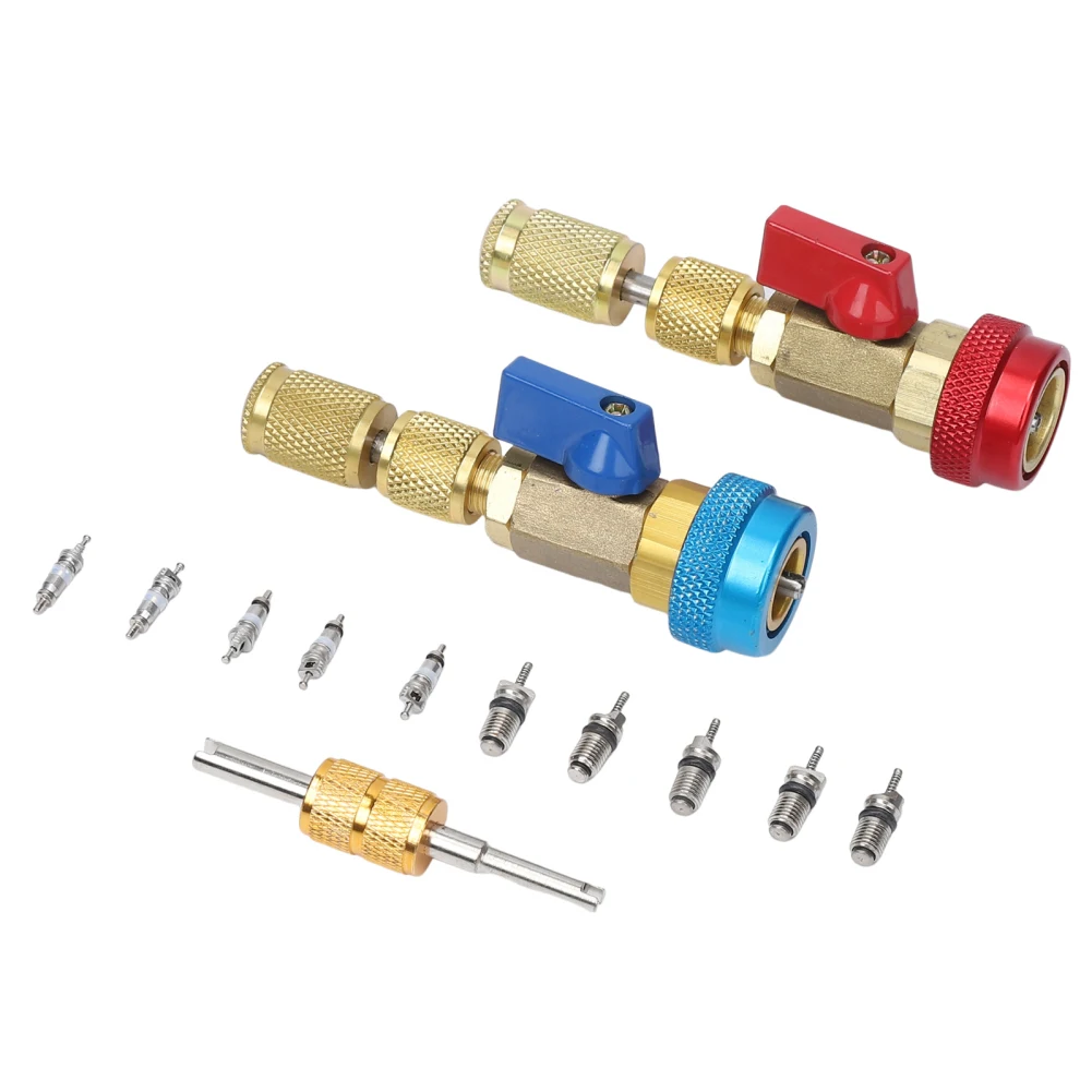 R134A Valve Core Quick Remover Installer Pressure Valve Core Remover Tools Kit for Refrigerant Air Conditioner System