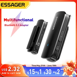 Essager Multifunctional Bluetooth 5.3 Adapter 3.5mm Jack Aux Wireless Adapter Stereo for Earphones Phones TV Car Audio Receiver