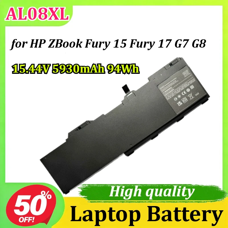 

AL08XL 15.44V 5930mAh 94Wh Laptop Battery for HP ZBook Fury 15 Fury 17 G7 G8 AL08094XL HSTNN-IB9N L86155-AC1