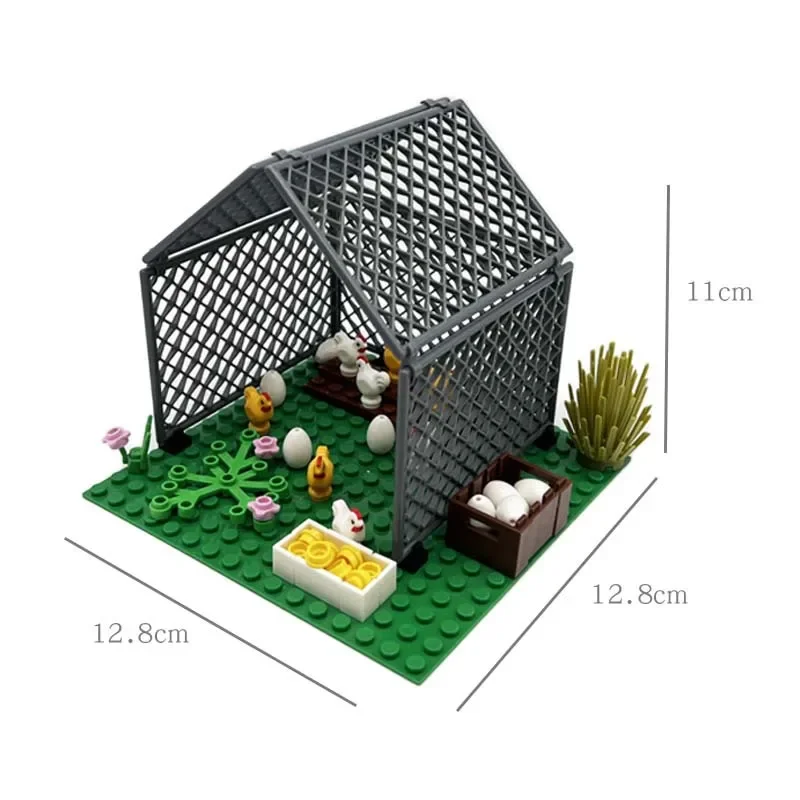 DIY Model Kit Marumi Farm Chicken Building Blocks Classic Architecture MOC Brick Set Assembling House Compatible