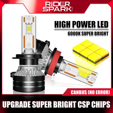 K5C H7 LED 60000LM Headlights Canbus H1 H4 H11 9012 HIR2 H8 H9 9005 9006 HB3 HB4 High Power 6000K 5570 CSP Chips 12V Turbo 24V
