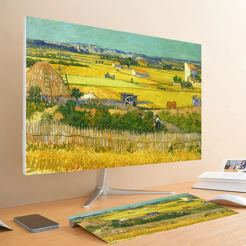 monitor cover 19/24/27/32inch Renaissance Van Gogh's oil painting keyboard monitor dust cover for apple computer imac