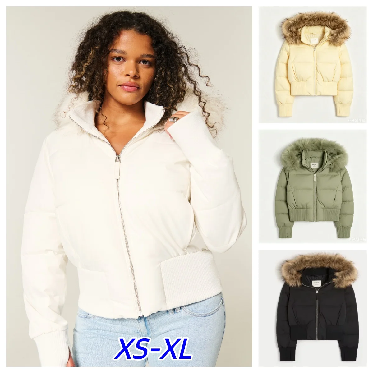 Chic Fur Collar Hooded Women's Cotton Jacket Solid Zipper Slim Waist Pocket Warm Thick Coat 2026 Winter Fall Female Outerwear