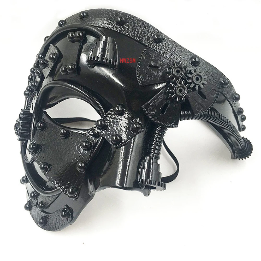 Mechanical Gear Steampunk Phantom Masquerade Cosplay Mask Half Face Costume Halloween Christmas Party Props Adult Anime Masque