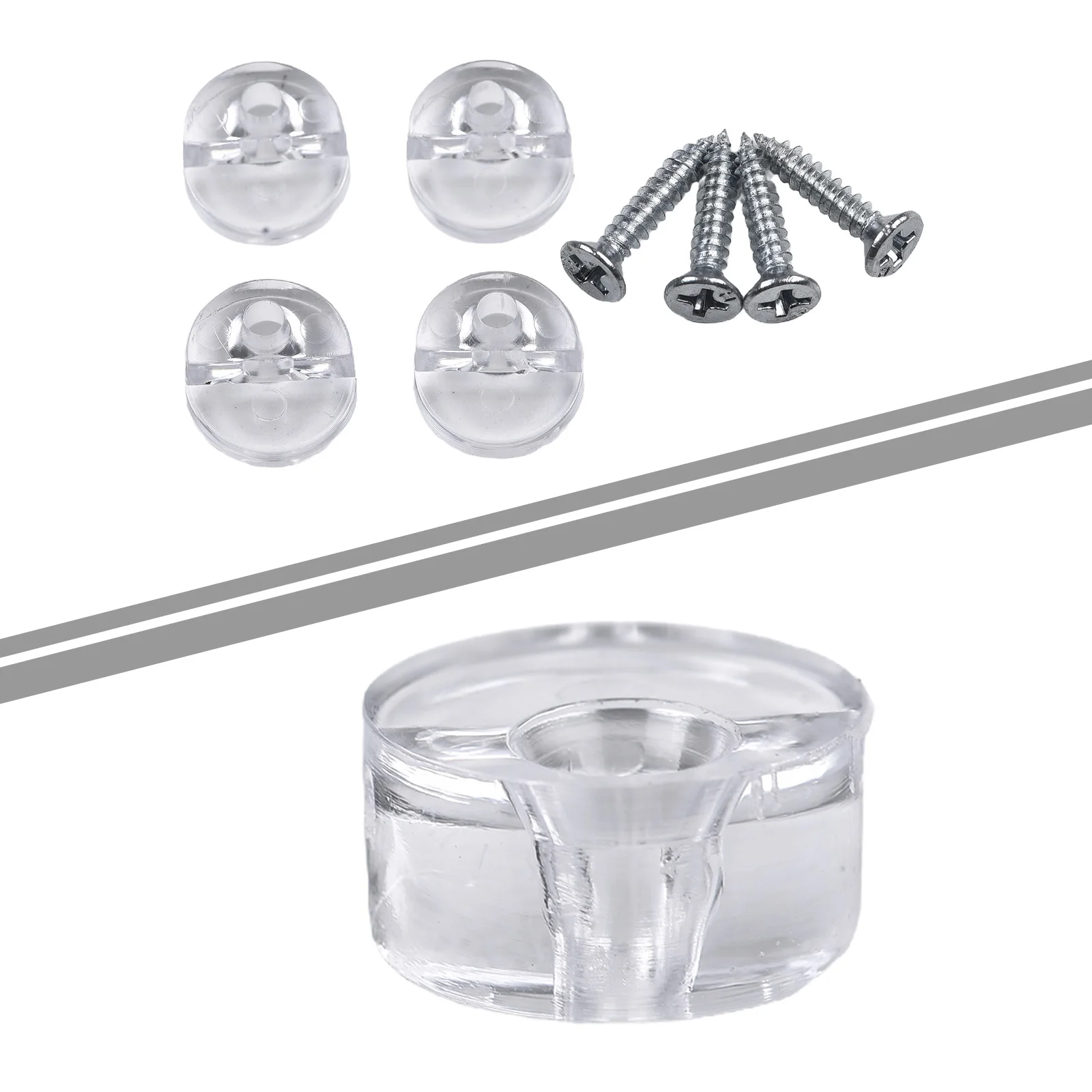 Fixing Screws Mirror Wall Hanging 3mm 4pcs Fixing Kit Frameless Clips Mirror Plastic Wall Clips For Barbershops Brand New