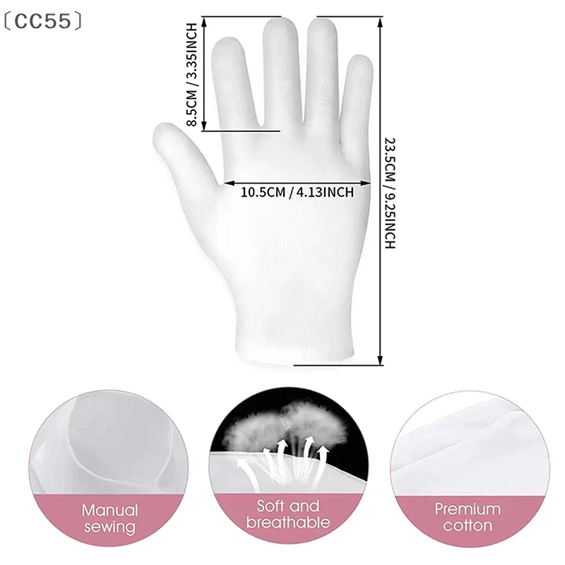 tipoCC55 pratiqueCC55 fonteМягкие хлопковые увлажняющие перчатки для сухих потрескавшихся рук перед сном Спа-лосьон с фиксацией отшелушивающего лосьона
