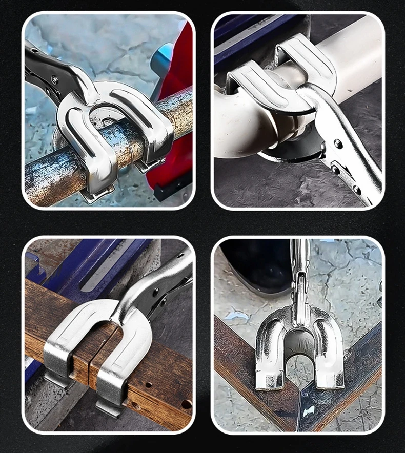 9 Inch U-Shaped WeldingClamp Pliers Adjustable Multifunctional Metal Welding Holder Fast Lock Release for Effortless Disassembly