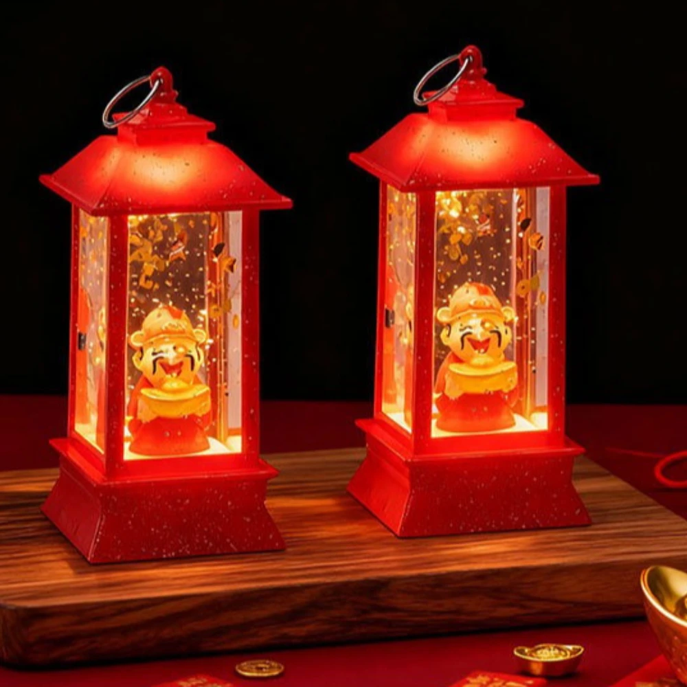 

New Year Red Decorative Lanterns Small Lamps Vintage Night Lights Money-gathering Deity Lights Water-filled Luminaires Lamps