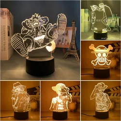 Anime One Piece Luffy 3D Lamp LED Night Lights Toys Sanji Zoro Nightlights Kids Bedroom Decoration Table Lamp Lampara Manga Gift