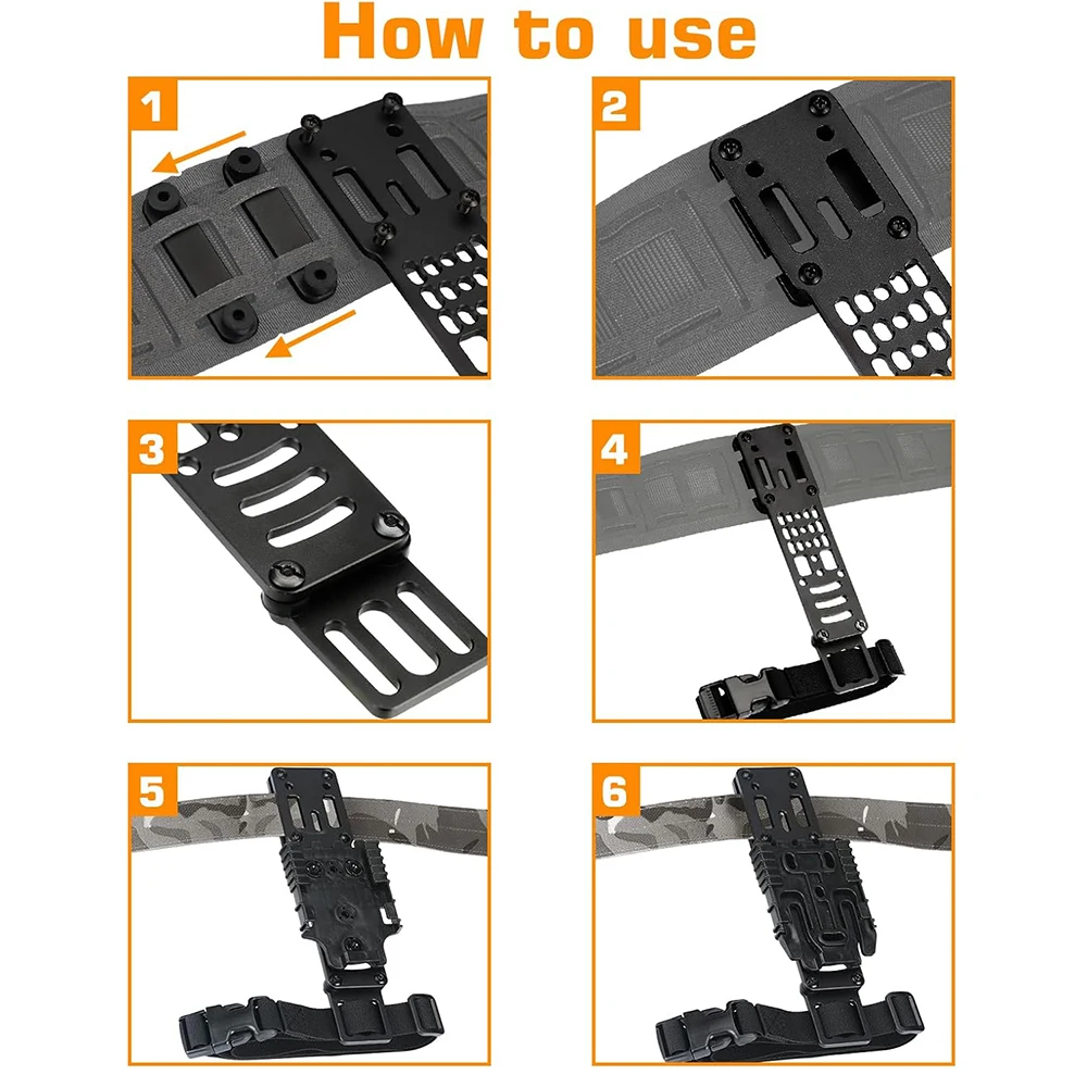 Tactical Modular Holster Adapter with QLS kit, Drop Leg Holster Platform with Leg Strap Police Gear