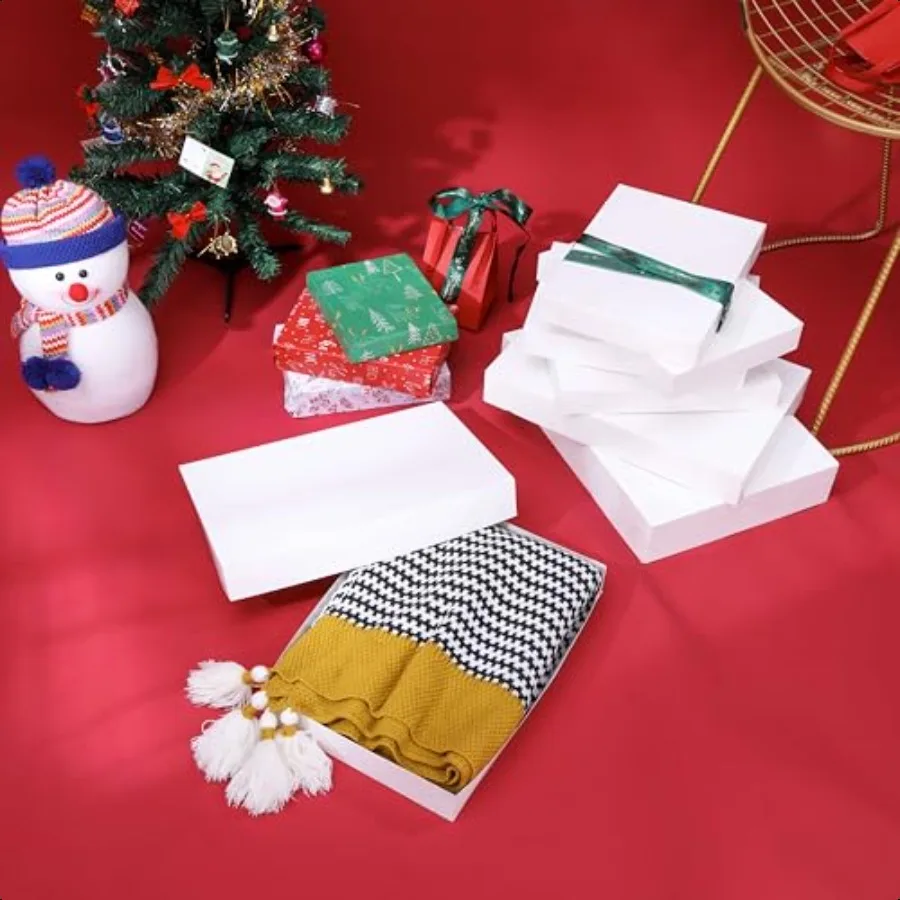 Paquete de 6 cajas de regalo blancas de 14"