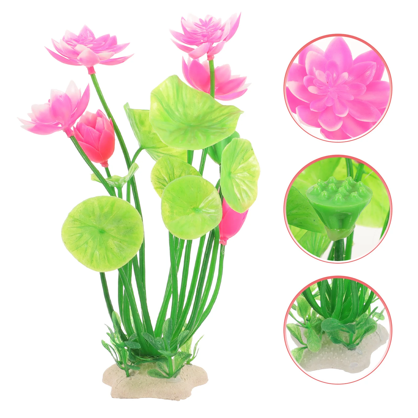 

Fish Tank Lotus Flower Artificial Aquarium Plants Decoration Lotus Simulation Plant Lightweight Fake Fish Tank Grass Aquarium
